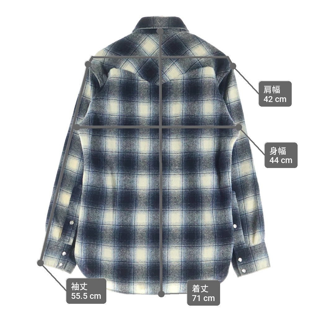 PENDLETON(ペンドルトン) 70S VINTAGE USA製 ウール チェック スナップボタン 長袖シャツ グレー