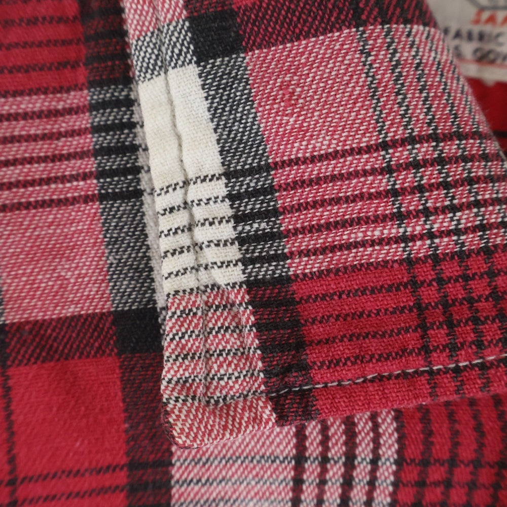 Levi's VINTAGE CLOTHING(リーバイス ビンテージ クロージング) 50-60S ALLIED CLOTHIERS ヴィンテージ マチ付き チェック柄 長袖フランネルシャツ レッド/ホワイト