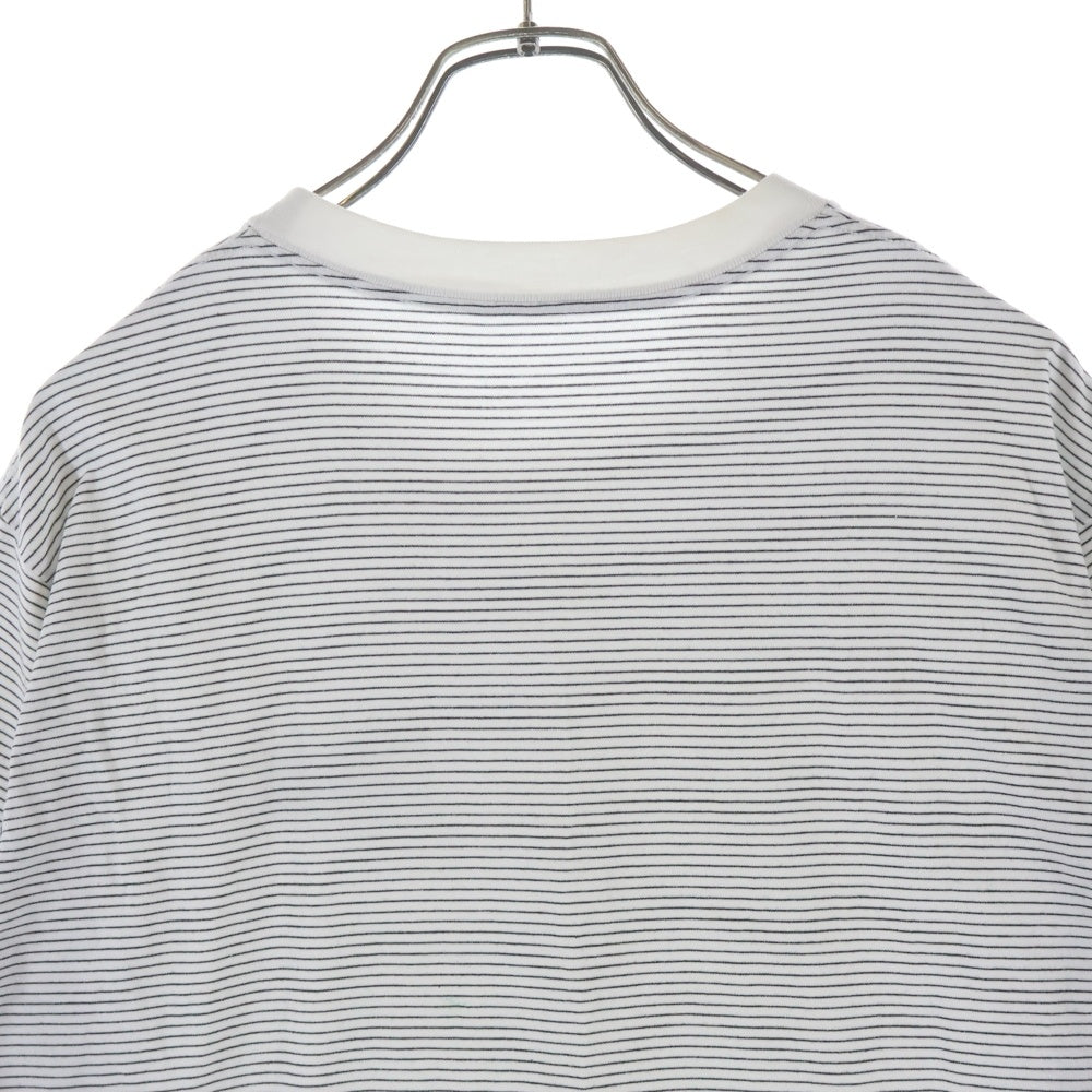 The Ennoy Professional(エンノイプロフェッショナル) 20SS BORDER TEE ロゴエンブロイダリー ボーダー クルーネック半袖Tシャツ カットソー ホワイト SS20BRENCT02AM