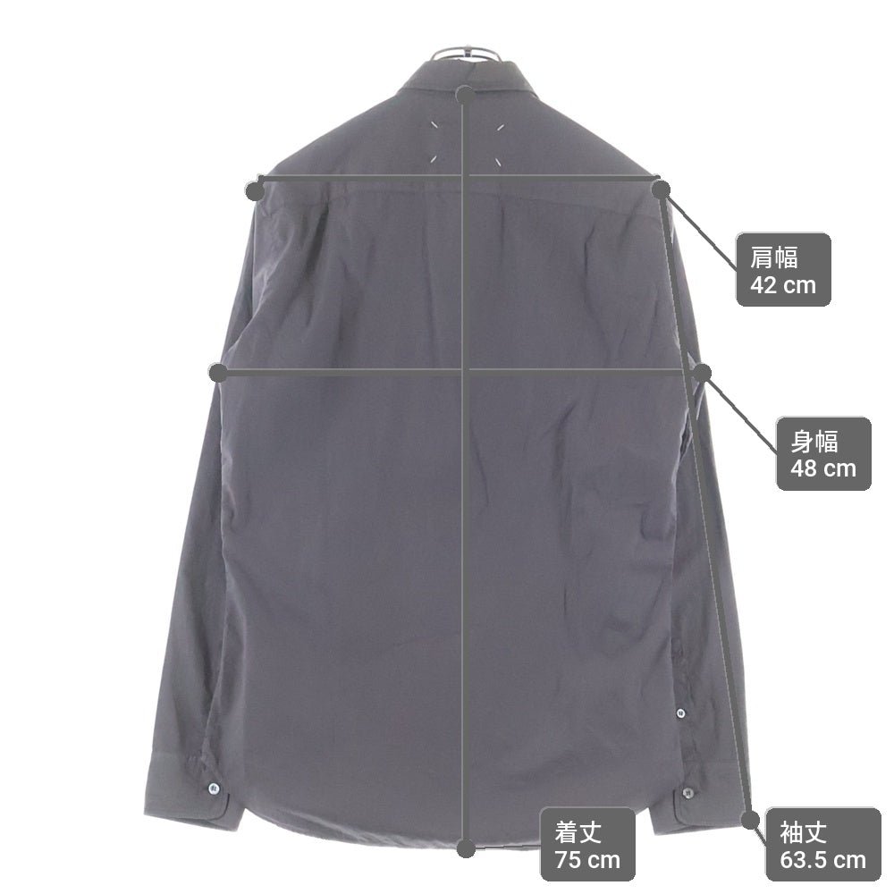 Maison Margiela(メゾンマルジェラ) SLIM FIT POPLIN SHIRT スリムフィット ポプリン 長袖シャツ グレー S50DL0393