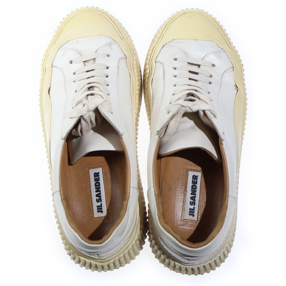 JIL SANDER(ジルサンダー) プラットフォームレザー ローカットスニーカー ホワイト/ベージュ JS3210A