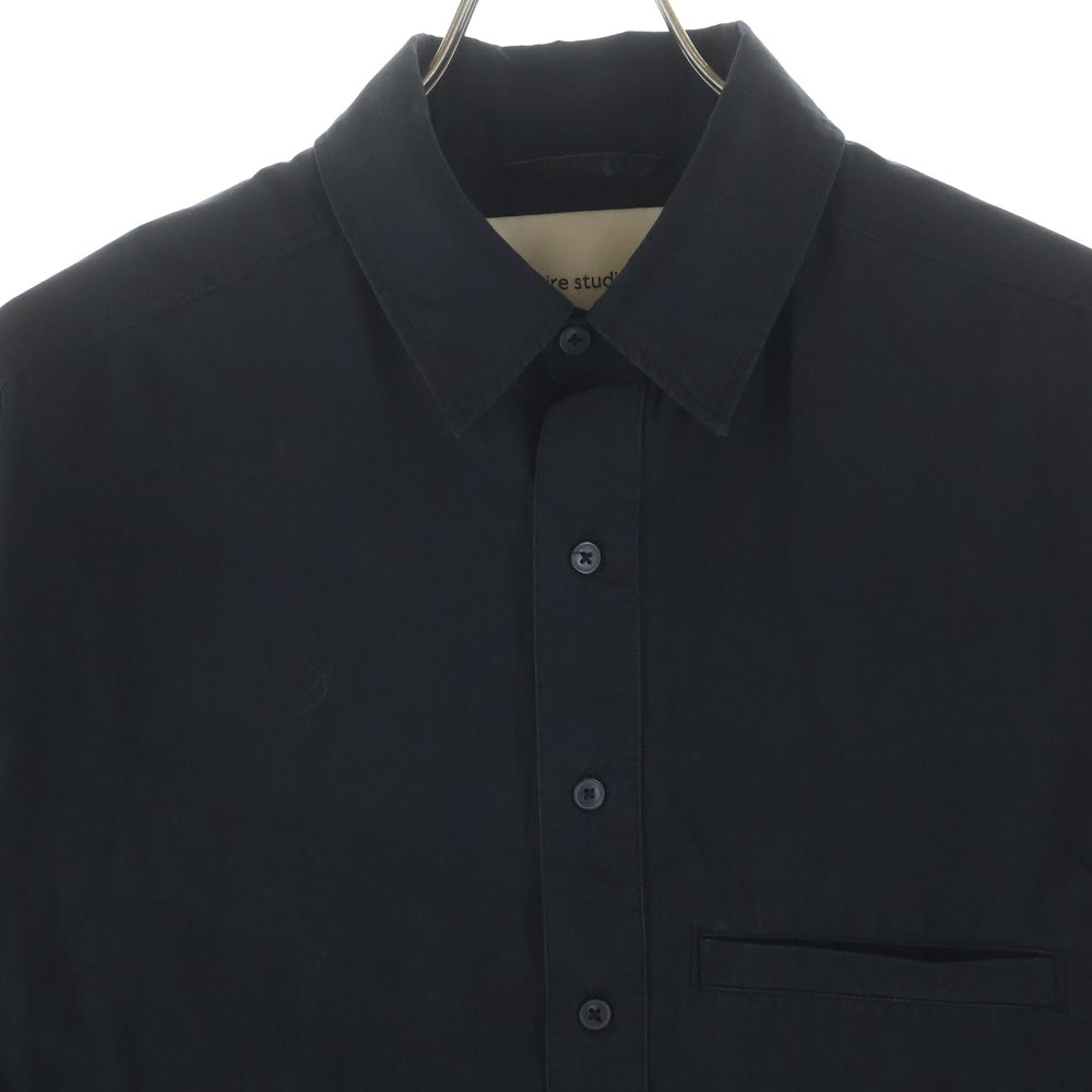 entire studios(エンタイア スタジオ) 25SS GIANT SHIRT ジャイアント レギュラーカラー長袖シャツ ブラック ESU-S25-2009-BL