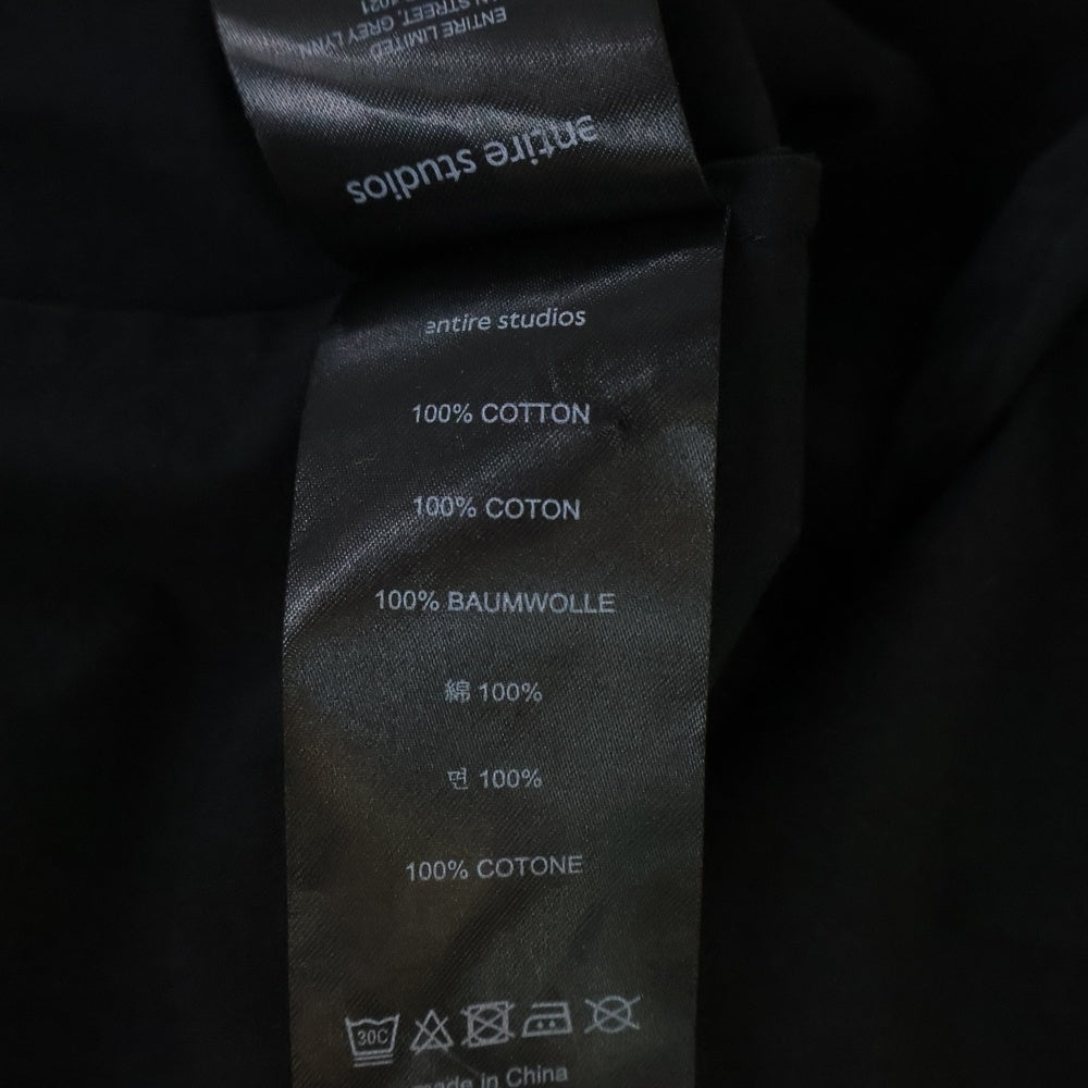 entire studios(エンタイア スタジオ) 25SS GIANT SHIRT ジャイアント レギュラーカラー長袖シャツ ブラック ESU-S25-2009-BL