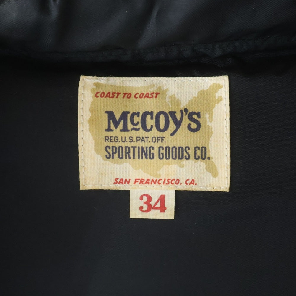 THE REAL McCOY'S(ザリアルマッコイ) レザーヨーク ダウンベスト ジャケット ブラック