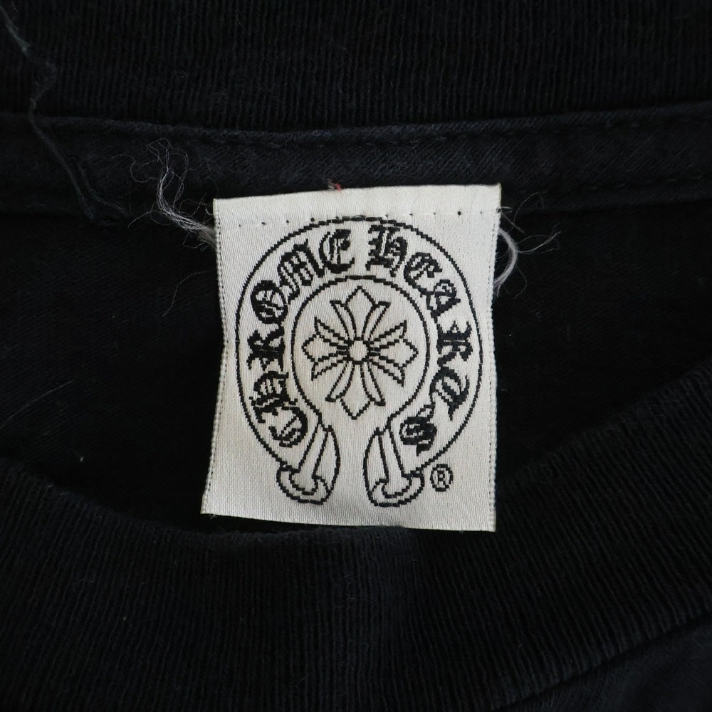 CHROME HEARTS(クロムハーツ) OLD CH T-SHIRT バックスクロールラベルプリント 胸ポケット 長袖Tシャツ カットソー ブラック