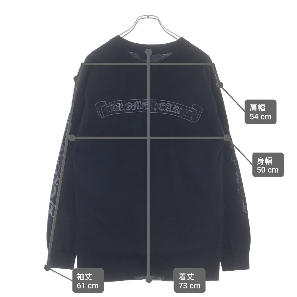 CHROME HEARTS(クロムハーツ) OLD CH T-SHIRT バックスクロールラベルプリント 胸ポケット 長袖Tシャツ カットソー ブラック