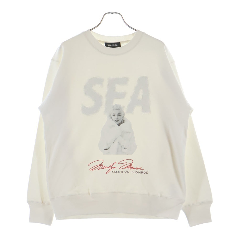 WIND AND SEA(ウィンダンシー) 26SS MARILYN MONROE WDS CREWNECK SWEAT SHIRT マリリンモンロースウェットトレーナー ホワイト WDS-C-MRM-26-Q1-CS-06