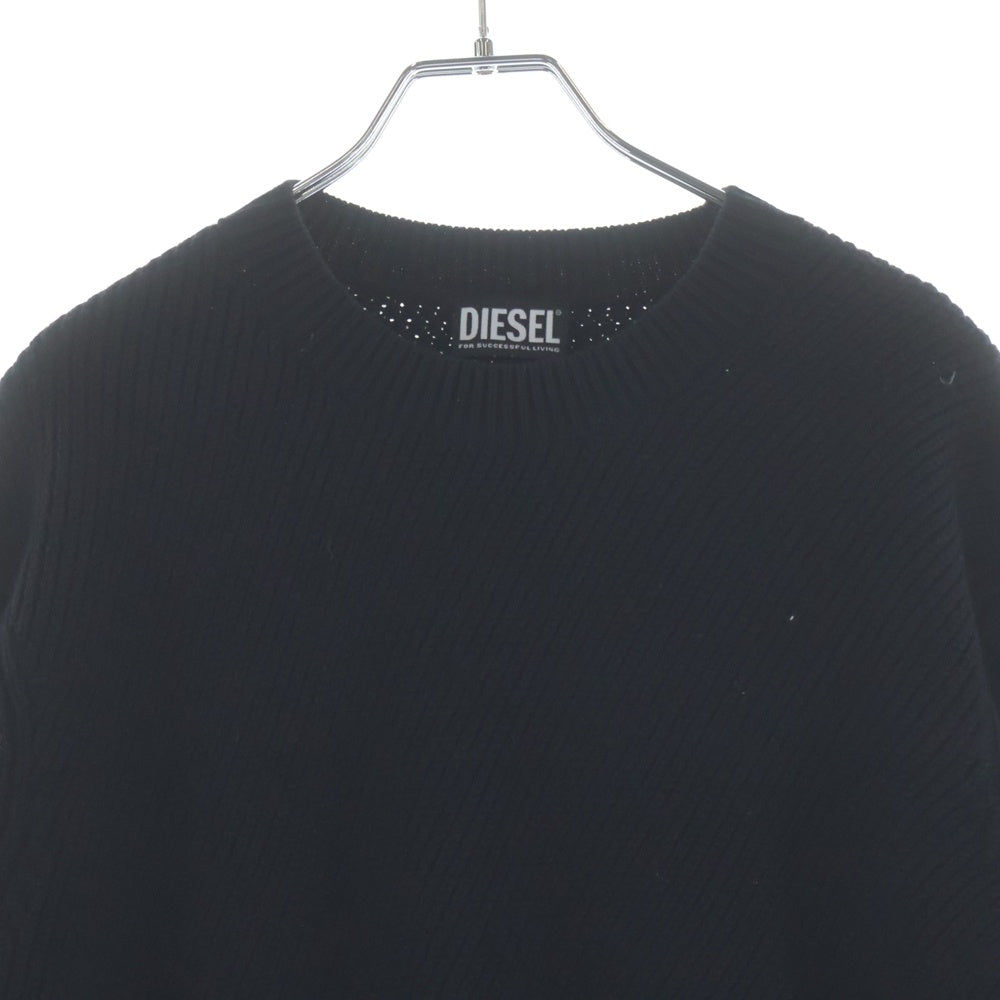 DIESEL(ディーゼル) 21AW K-HONOLULU ホノルル ロゴラベル クルーネックニットセーター ブラック A03428