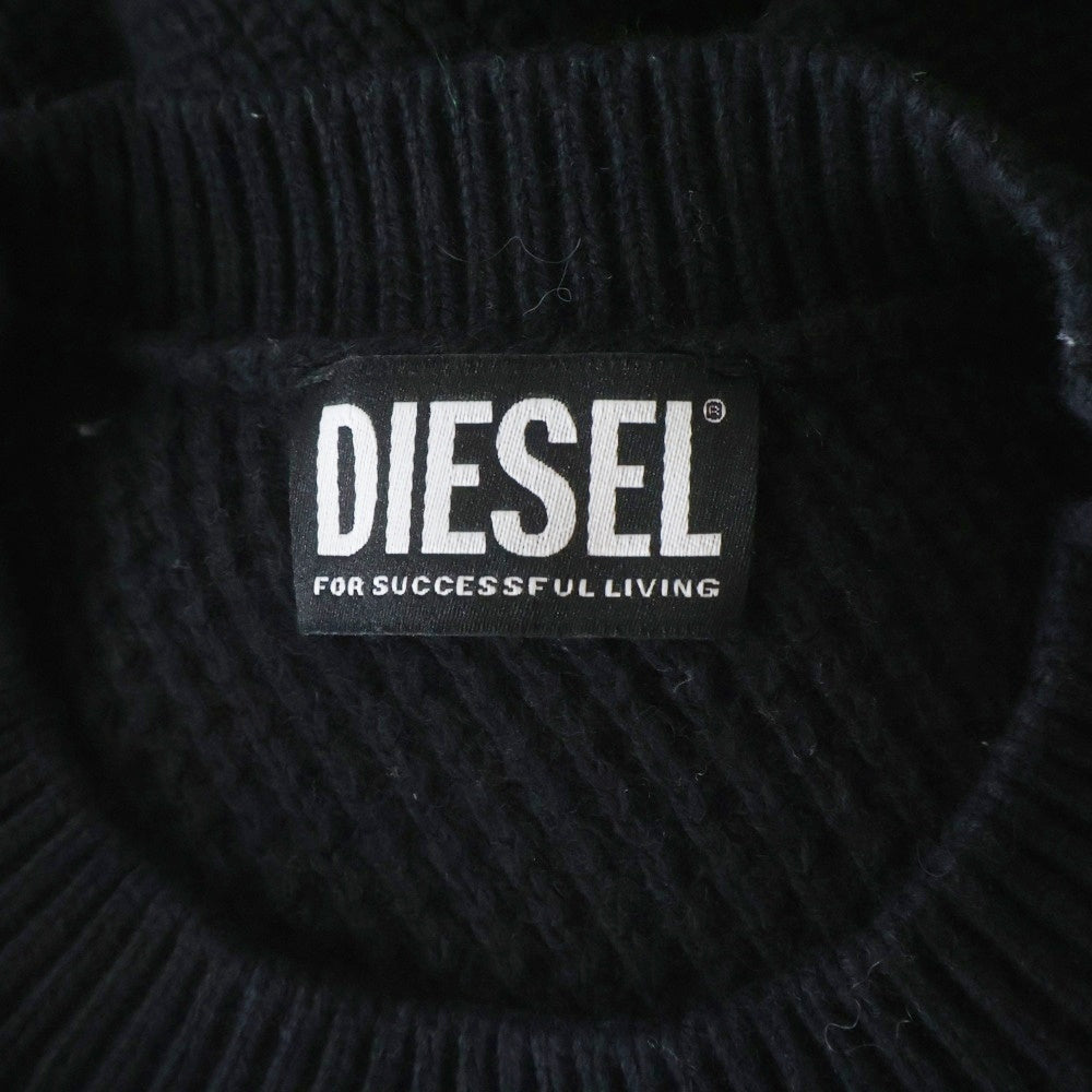 DIESEL(ディーゼル) 21AW K-HONOLULU ホノルル ロゴラベル クルーネックニットセーター ブラック A03428
