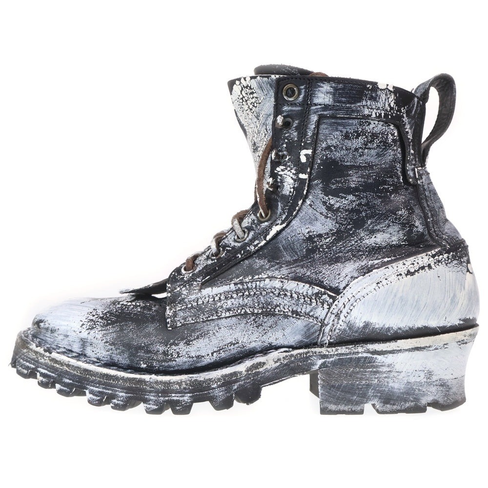 Maison Margiela(メゾンマルジェラ) SIERRA BOOTS シエラ ペイント加工 トレッキングブーツ ブラック/ホワイト S58WU0421 P8192