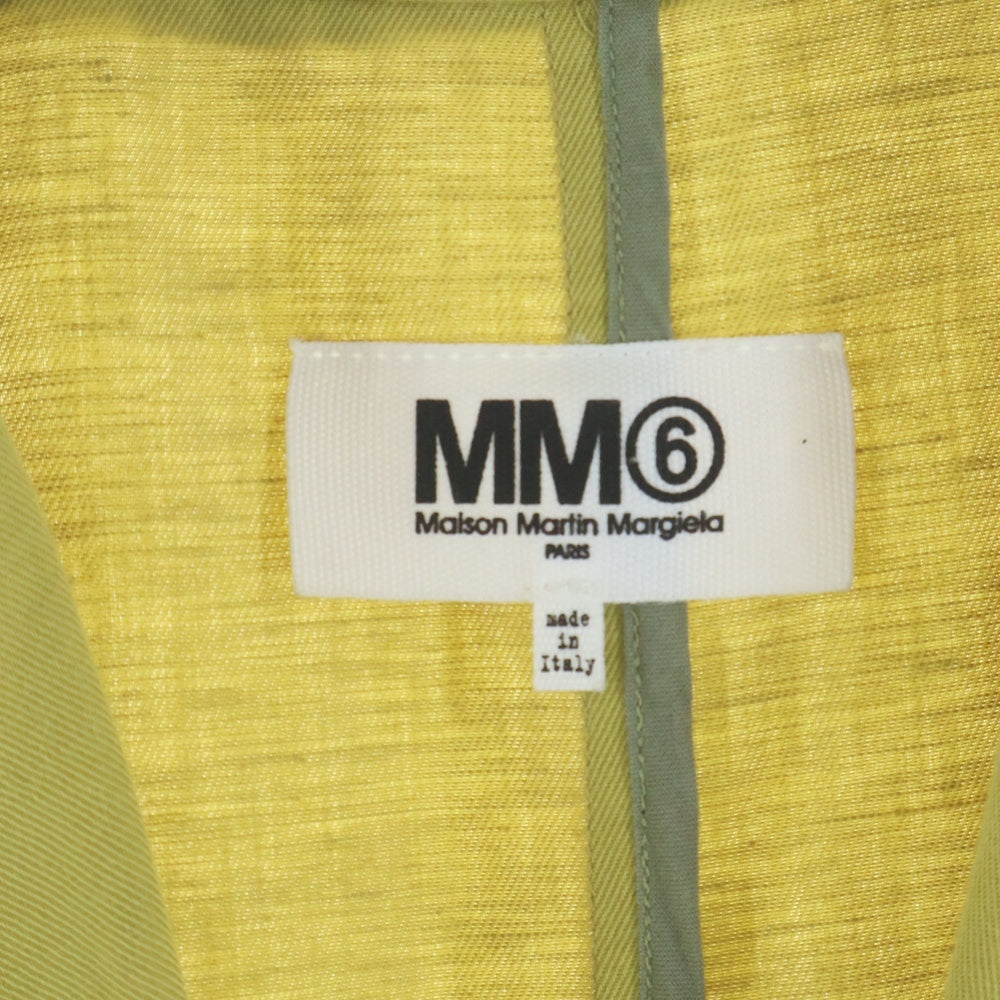 MM6 Maison Margiela(エムエムシックスメゾンマルジェラ) 15SS コットン シングルテーラードジャケット イエロー S32BN0103 S43502