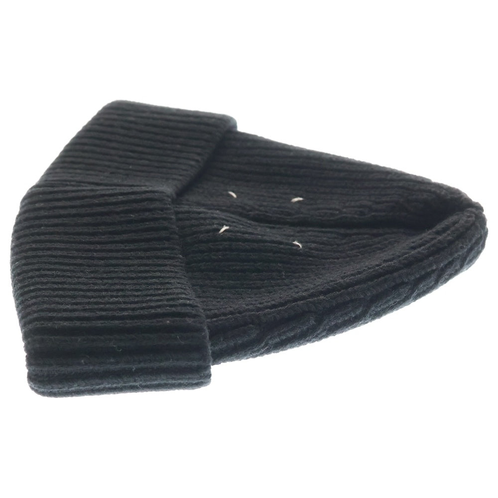 Maison Margiela(メゾンマルジェラ) KnitCap 4ステッチ リブニット帽 キャップ ビーニー ブラック S50TC0051