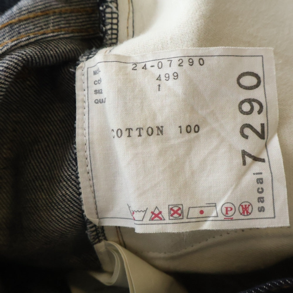 Sacai(サカイ) 24SS DENIM PANTS ベルテッド付き フレアデニムパンツ レディース インディゴ 24-07290