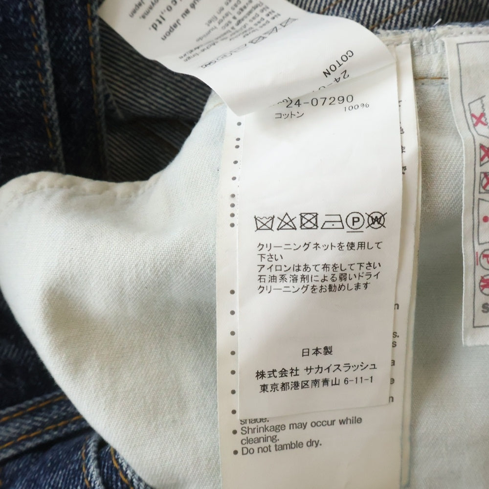 Sacai(サカイ) 24SS DENIM PANTS ベルテッド付き フレアデニムパンツ レディース インディゴ 24-07290