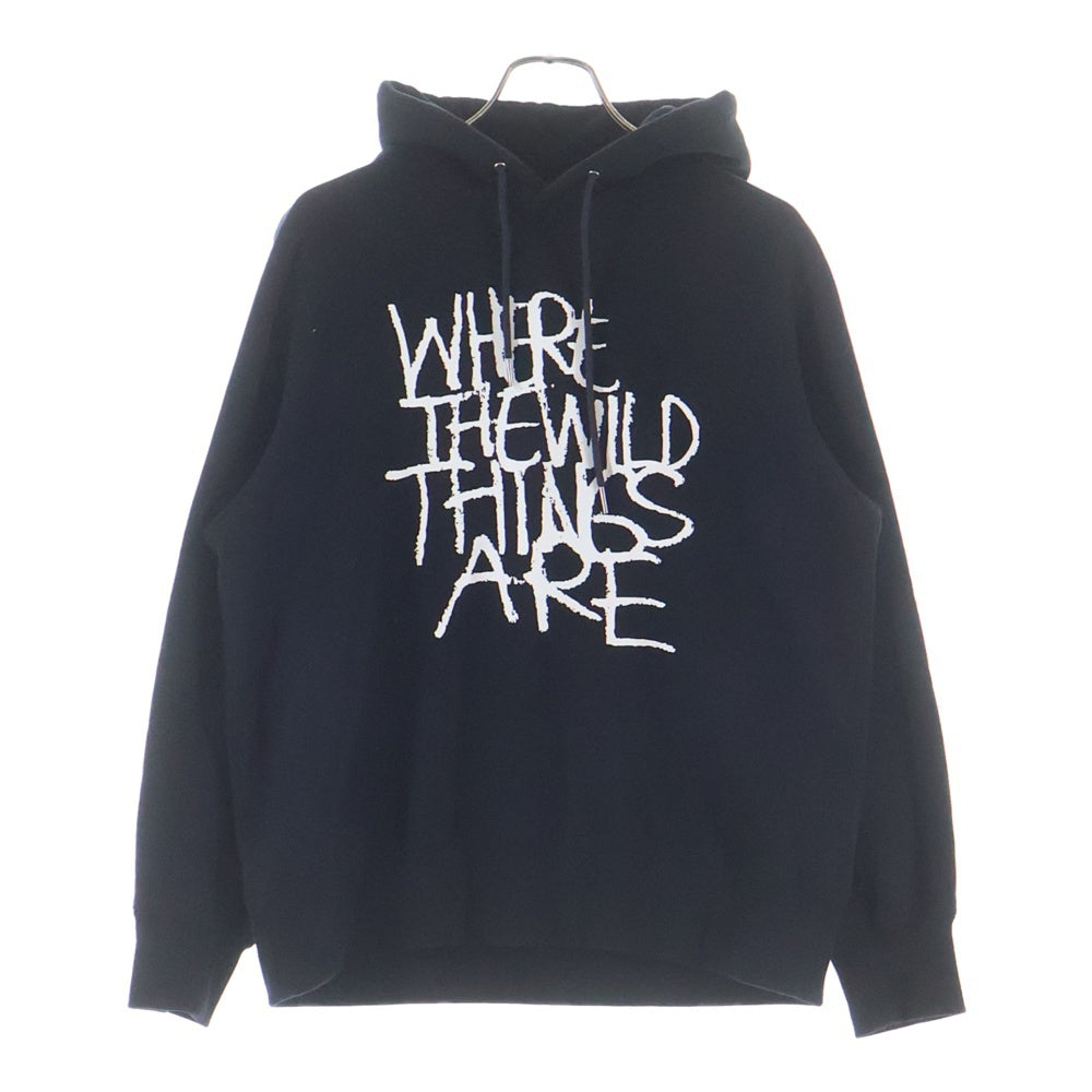 Sacai(サカイ) 25AW WHERE THE WILD THINGS ARE スローガン 両面プリント フーデット プルオーバーパーカー ブラック 25-01002S