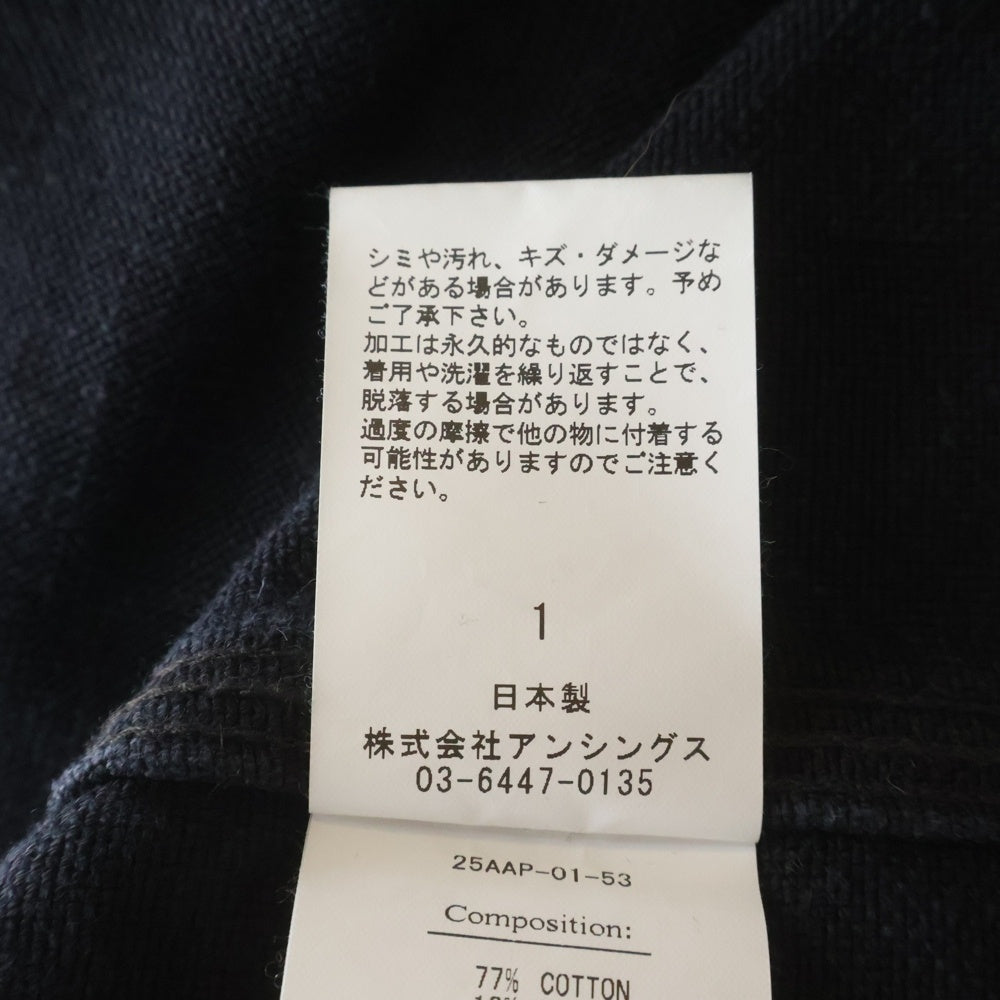 A.PRESSE(アプレッセ) 25AW SILK HEMP COVERALL JACKET ヴィンテージ シルクヘンプ 襟コーディロイ カバーオール ジャケット ブラック 25AAP-01-53