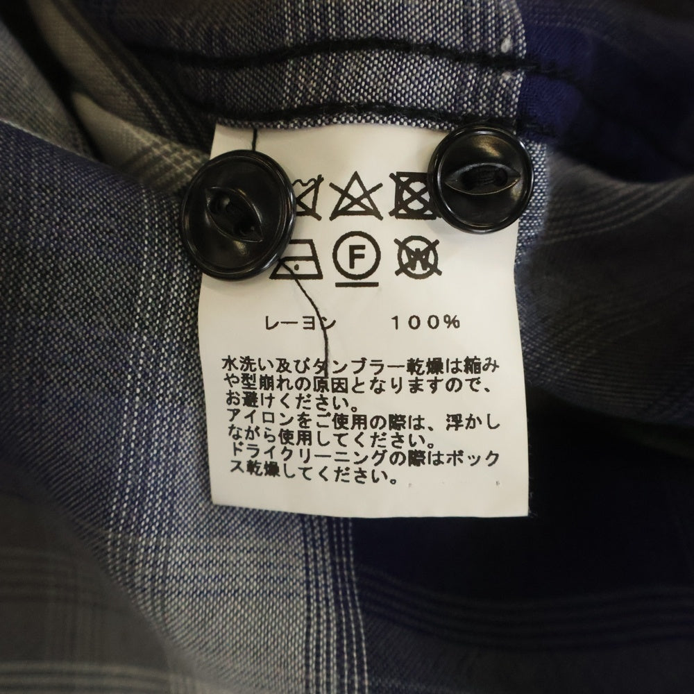 GOLD(ゴールド) RAYON CHECK OPEN SHIRT レーヨン オンブレチェック 長袖オープンカラーシャツ ブルー GL29344