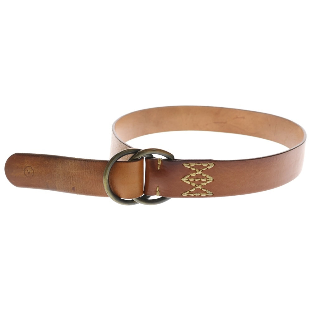 VISVIM(ヴィスヴィム) DOUBLE RING BELT ダブルリング レザーベルト ブラウン