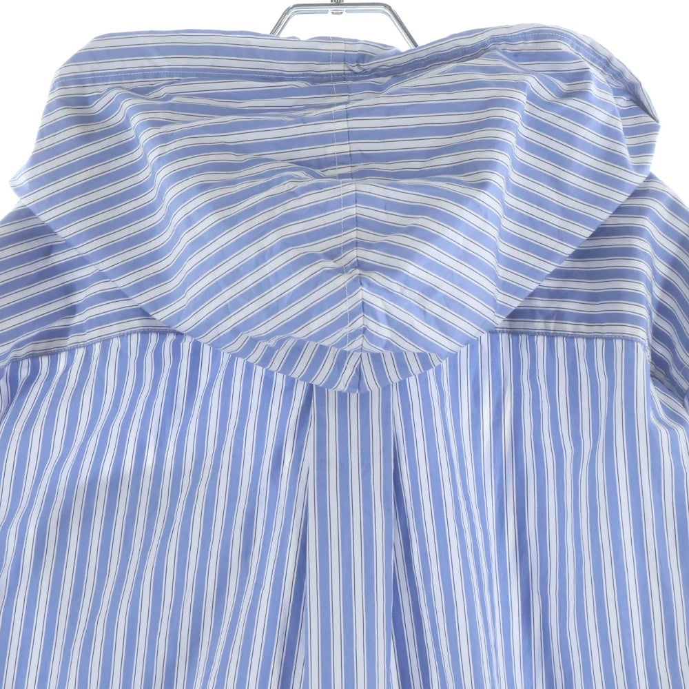 MARNI(マルニ) 22SS ポプリン製 ストライプ フーデッド長袖シャツ ブルー/ホワイト CUMU0195P0