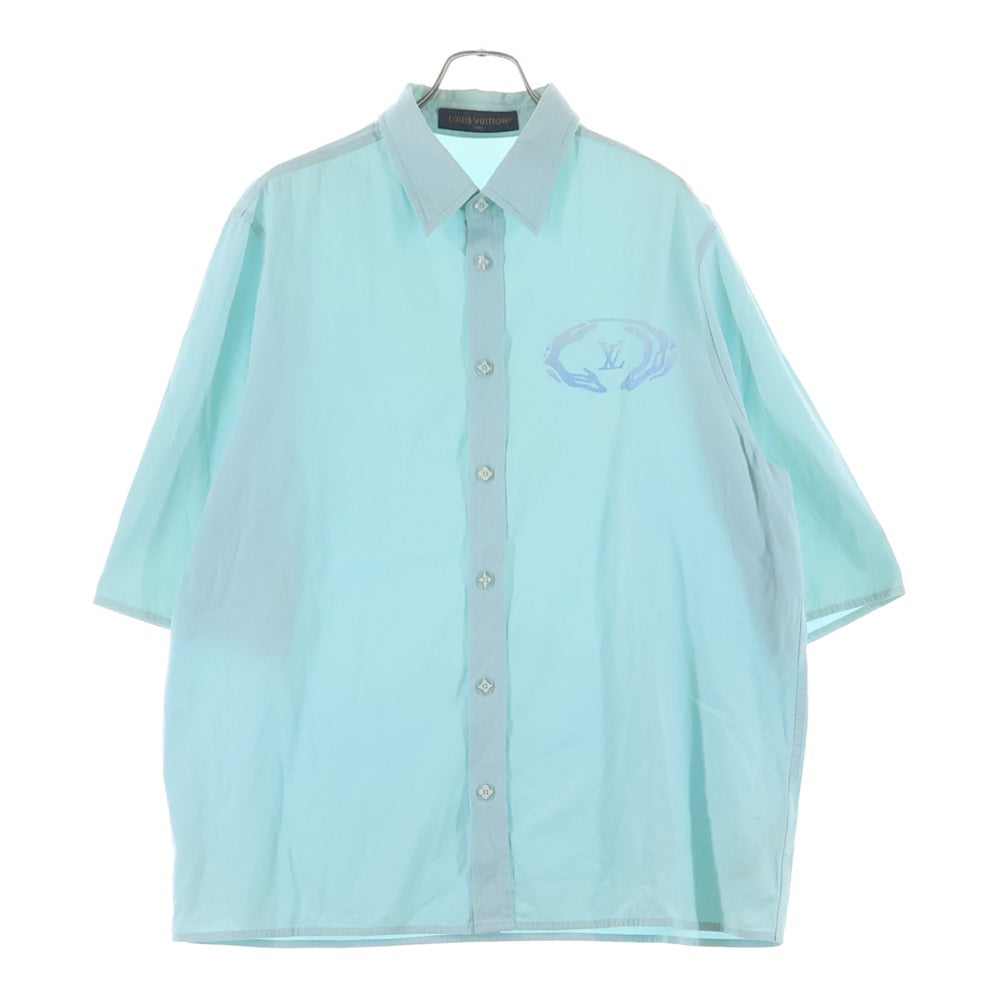 LOUIS VUITTON(ルイヴィトン) 23AW ロゴプリント ショートスリーブ コットンシャツ ブルー RM232Q YH4 HPS53W