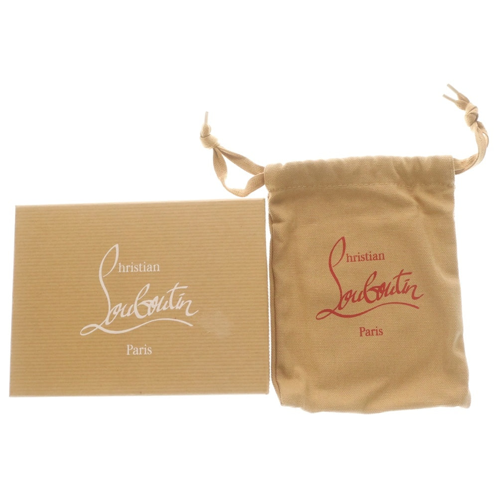CHRISTIAN LOUBOUTIN(クリスチャンルブタン) クラフト ロゴデザイン コンパクト カードケース 名刺入れ ブラウン 3185056 レディース