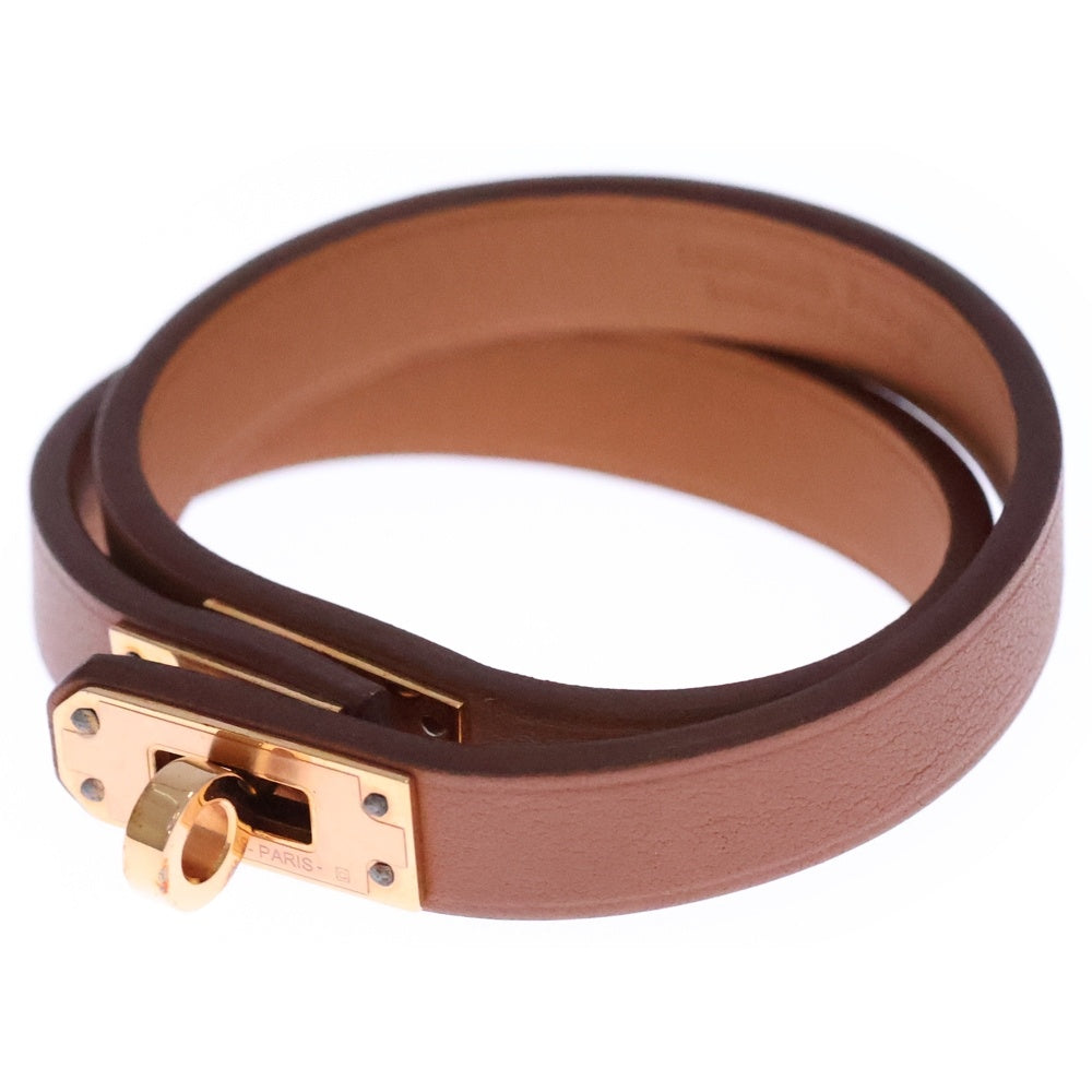 HERMES(エルメス) ミニケリー ドゥブルトゥール U刻印 レザーブレスレット ブラウン H081182CD37T2 レディース