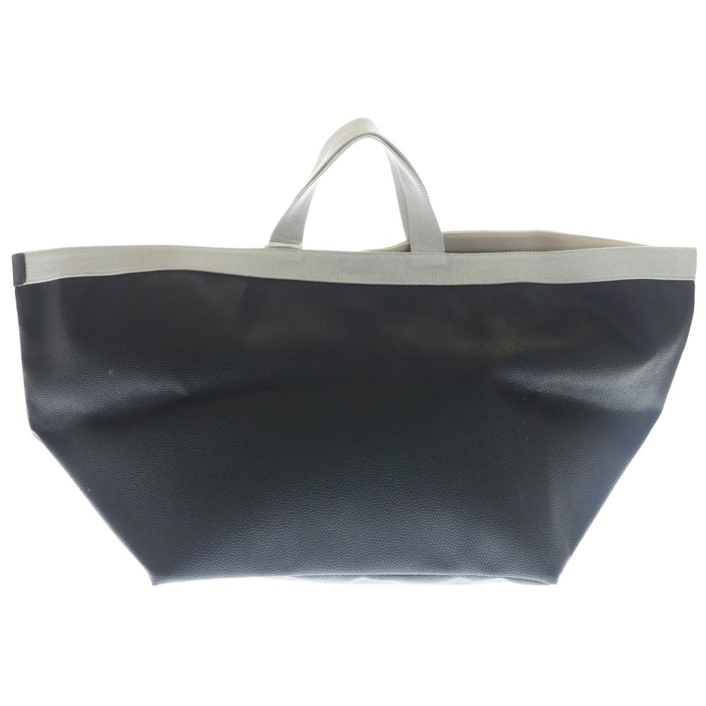 herve chapelier(エルベシャプリエ) ロゴパッチ PVCレザーハンドバック ブラック GKX-0502-C レディース