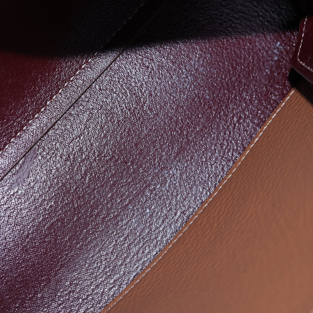 TOD'S(トッズ) Tタイムレス ロゴ刻印 2WAY レザーショルダーバッグ ハンドバッグ ブラウン レディース