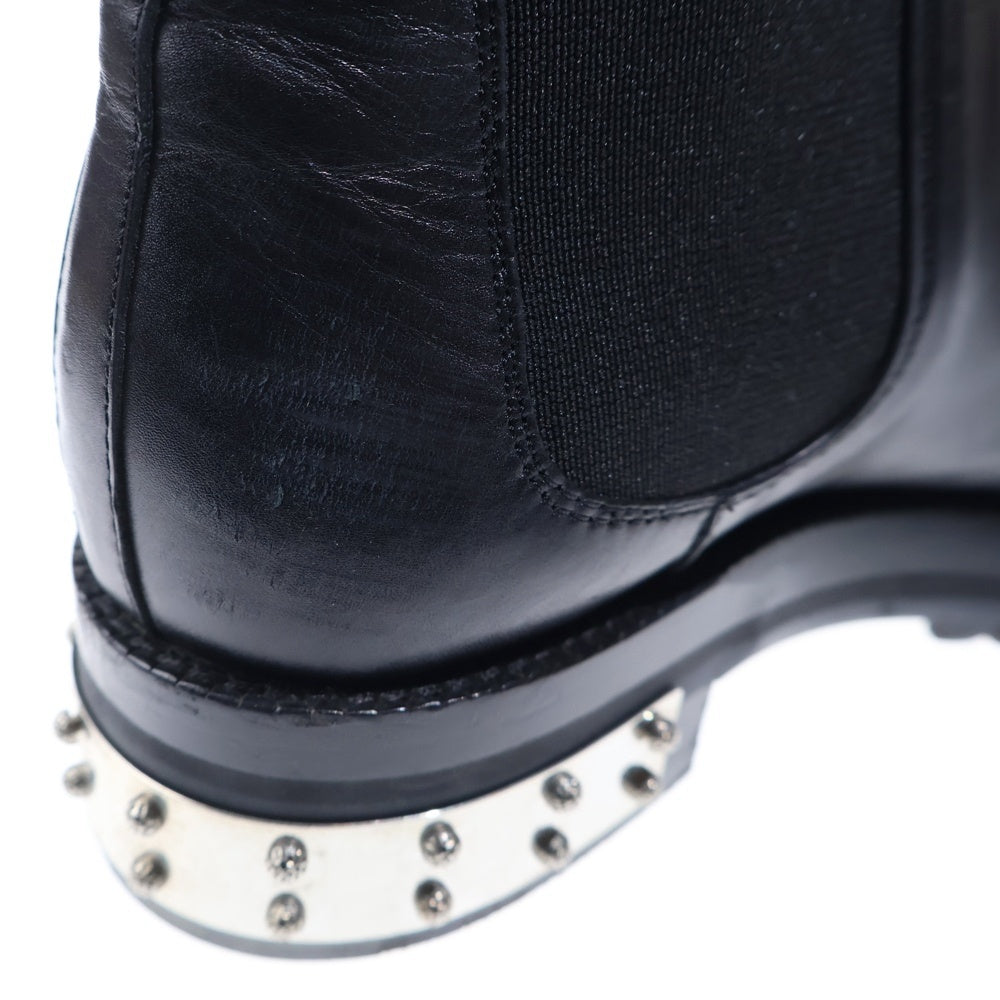 Alexander McQueen(アレキサンダーマックイーン) シルバースタッズ レザー サイドゴアブーツ レディース ブラック 462303