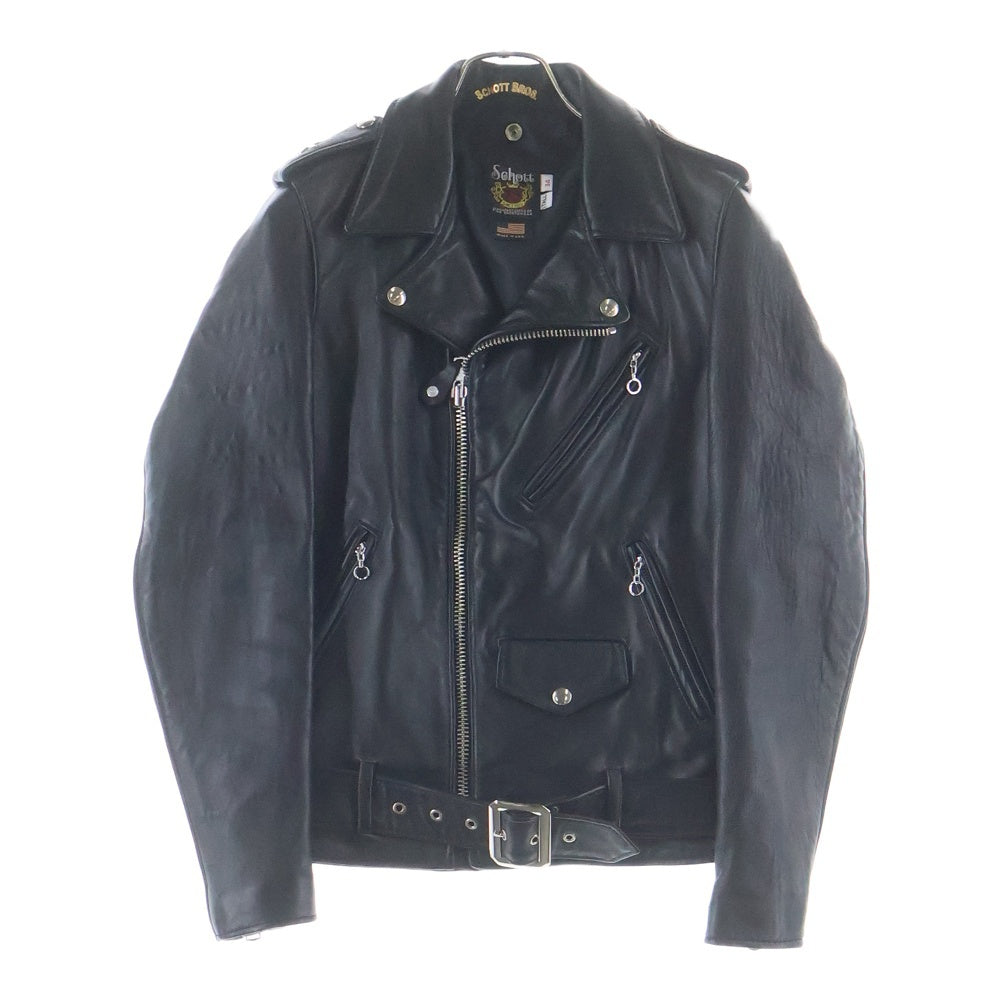 SCHOTT(ショット) 217US SHEEP ONESTAR シープ ワンスター ダブル ライダース ジャケット ブラック 7823950093