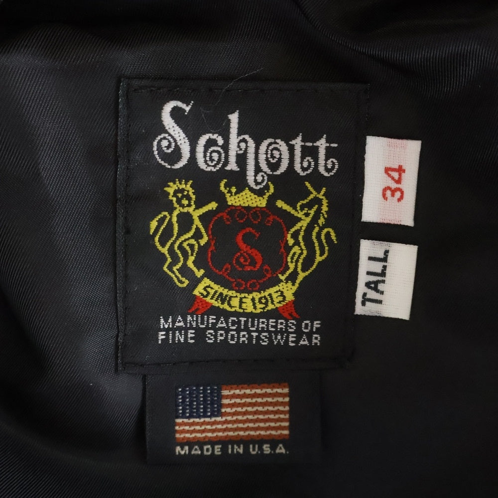 SCHOTT(ショット) 217US SHEEP ONESTAR シープ ワンスター ダブル ライダース ジャケット ブラック 7823950093