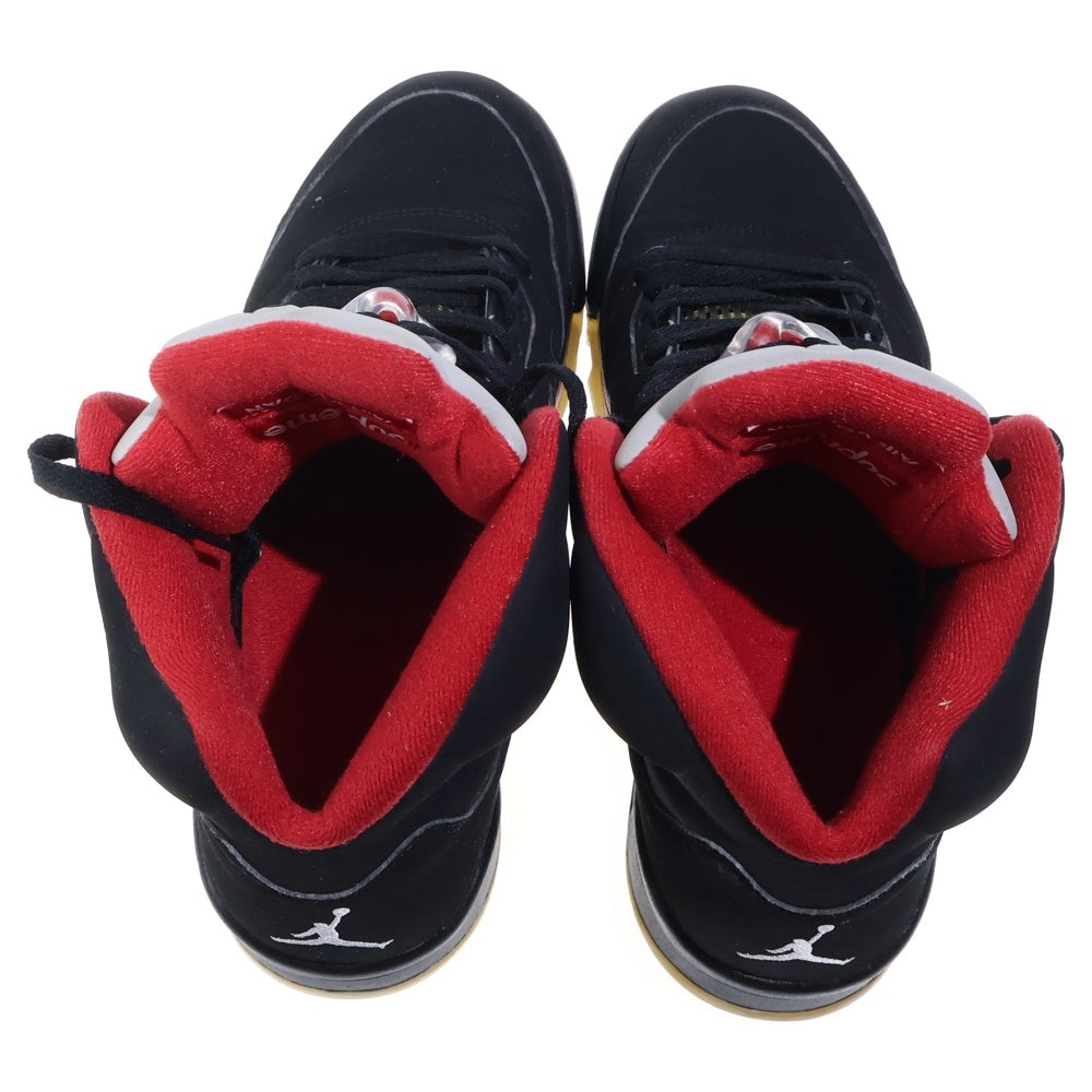 NIKE(ナイキ) 【観賞用 2015年】×SUPEME AIR JORDAN 5 RETRO BLACK シュプリーム エアジョーダン 5 レトロ ハイカットスニーカー ブラック US10.5/28.5cm 824371-001