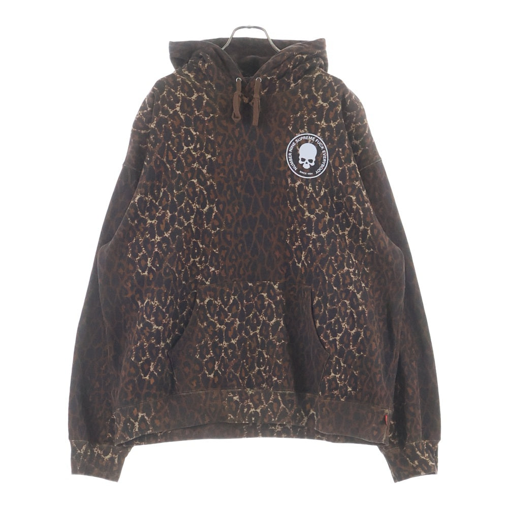 SUPREME(シュプリーム) 25AW ×NUMBER NINE Hooded Sweatshirt Leopard ナンバーナイン レオパード スウェット プルオーバーパーカー ブラウン