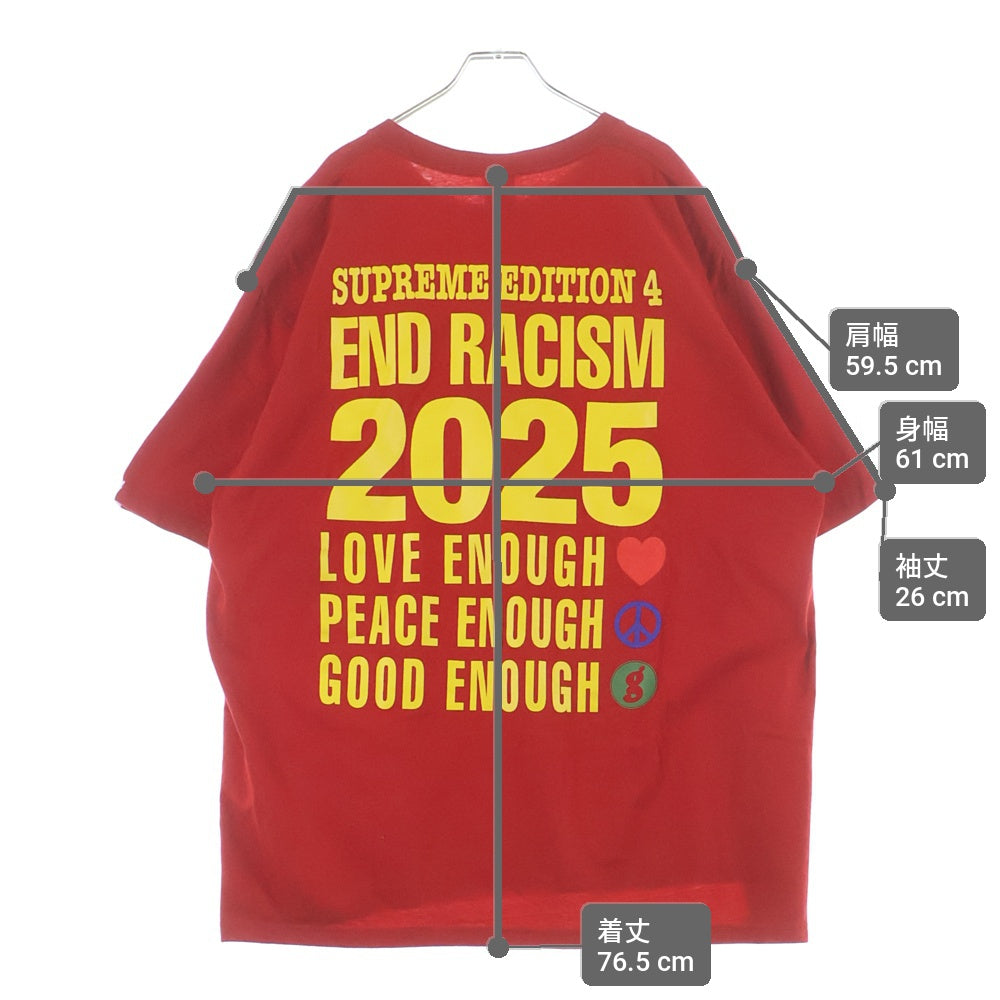 SUPREME(シュプリーム) 25SS ×GOODENOUGH End Racism Tee グッドイナフ ロゴデザイン エンドレイシズム クルーネック 半袖Tシャツ カットソー レッド