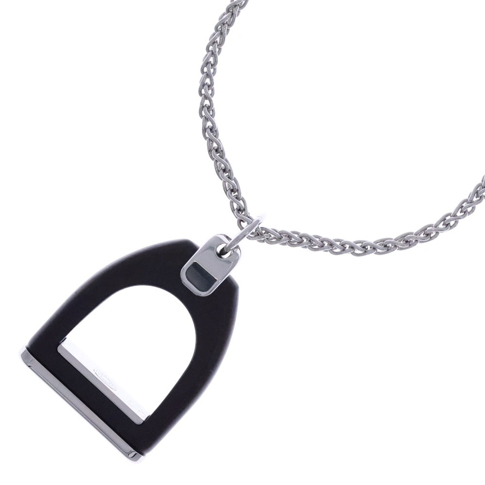 HERMES(エルメス) エトリエ ヴュルカニウム メタル ネックレス シルバー/ダークブラウン H100091FP01 レディース