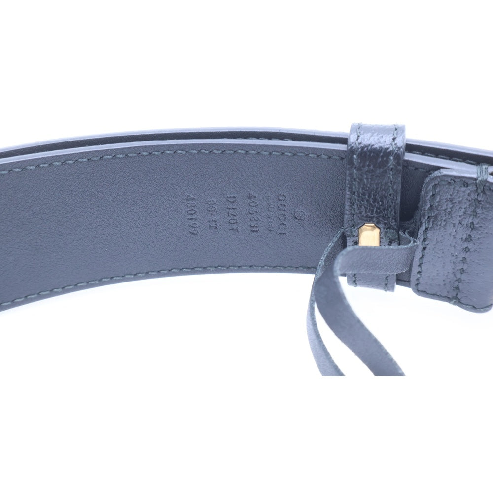 GUCCI(グッチ) GGマーモント レザーベルト ブラック ゴールド金具 406831