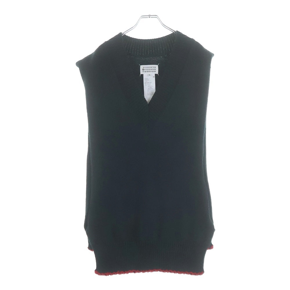 Maison Margiela(メゾンマルジェラ) カシミヤ混 タバート Vネックウールジレベスト グリーン S50TH052 S17832