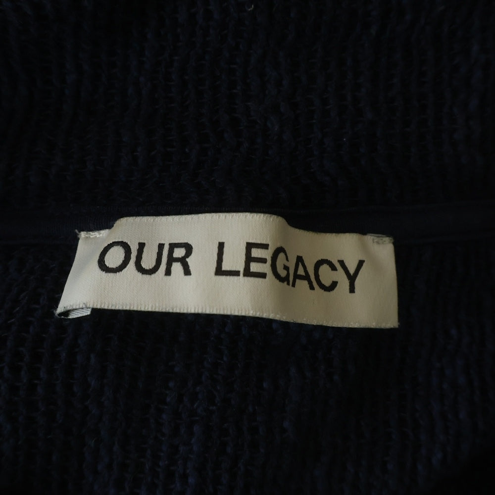 OUR LEGACY(アワーレガシー) SHRUNKEN FULLZIP POLO リネン混 フルジップニットセーター ネイビー M2236SZN