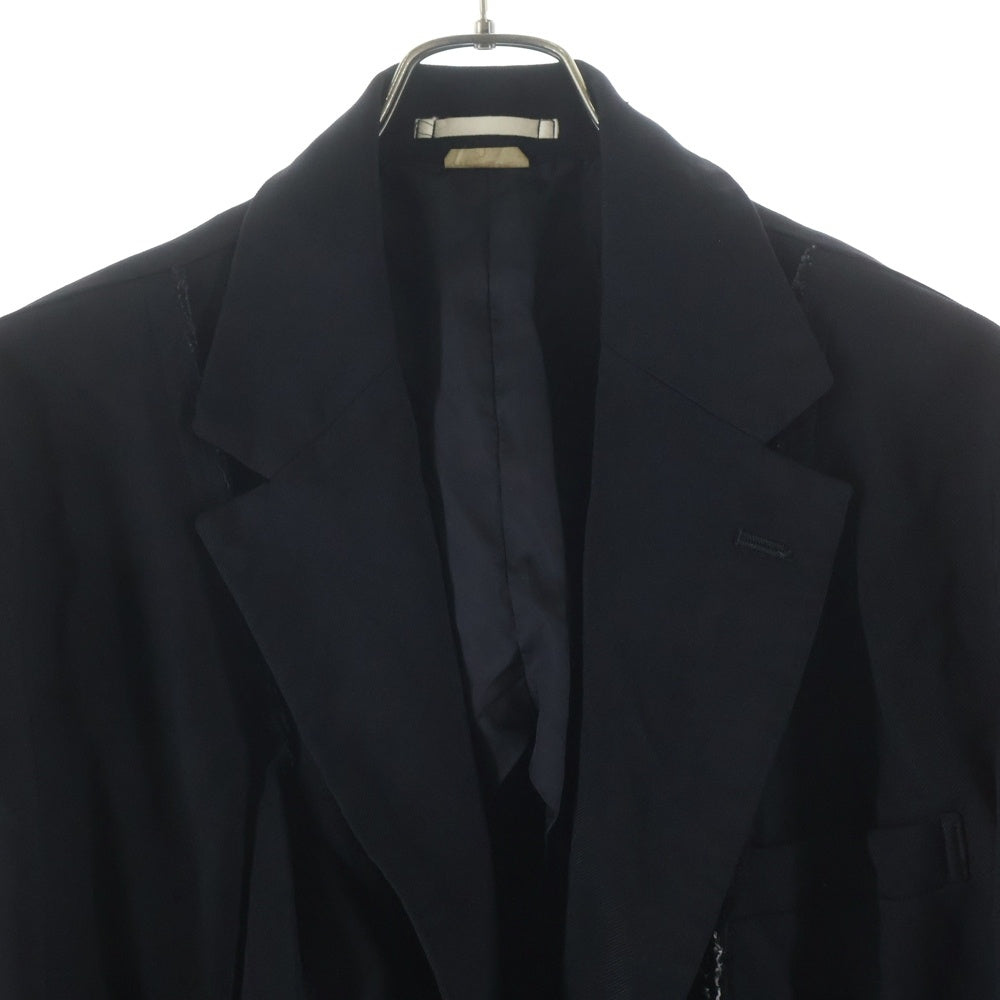 COMME des GARCONS HOMME PLUS(コムデギャルソンオムプリュス) 24SS AD2023 変形 カッティング 2Bシングルテーラードジャケット ブラック PM-J037