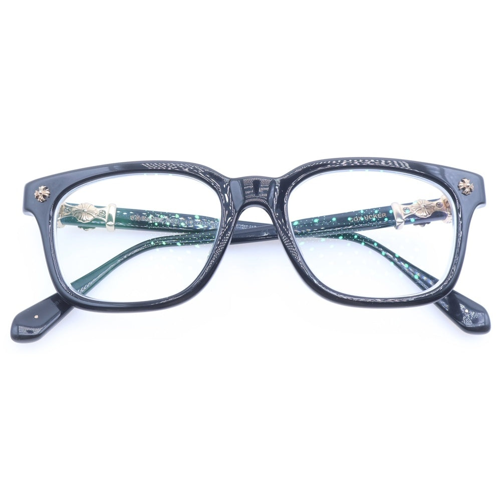 CHROME HEARTS(クロムハーツ) COX UCKER コックス アッカー CHクロステンプル ウェリントンサングラス メガネ ブラック/ゴールド