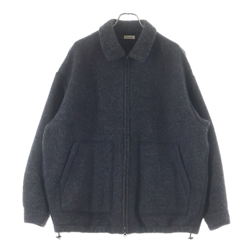 Steven Alan(スティーブンアラン) KNIT FLEC OVAL BLOUSON ジップアップ ステンカラー ウールジャケット グレー 8125-139-0682