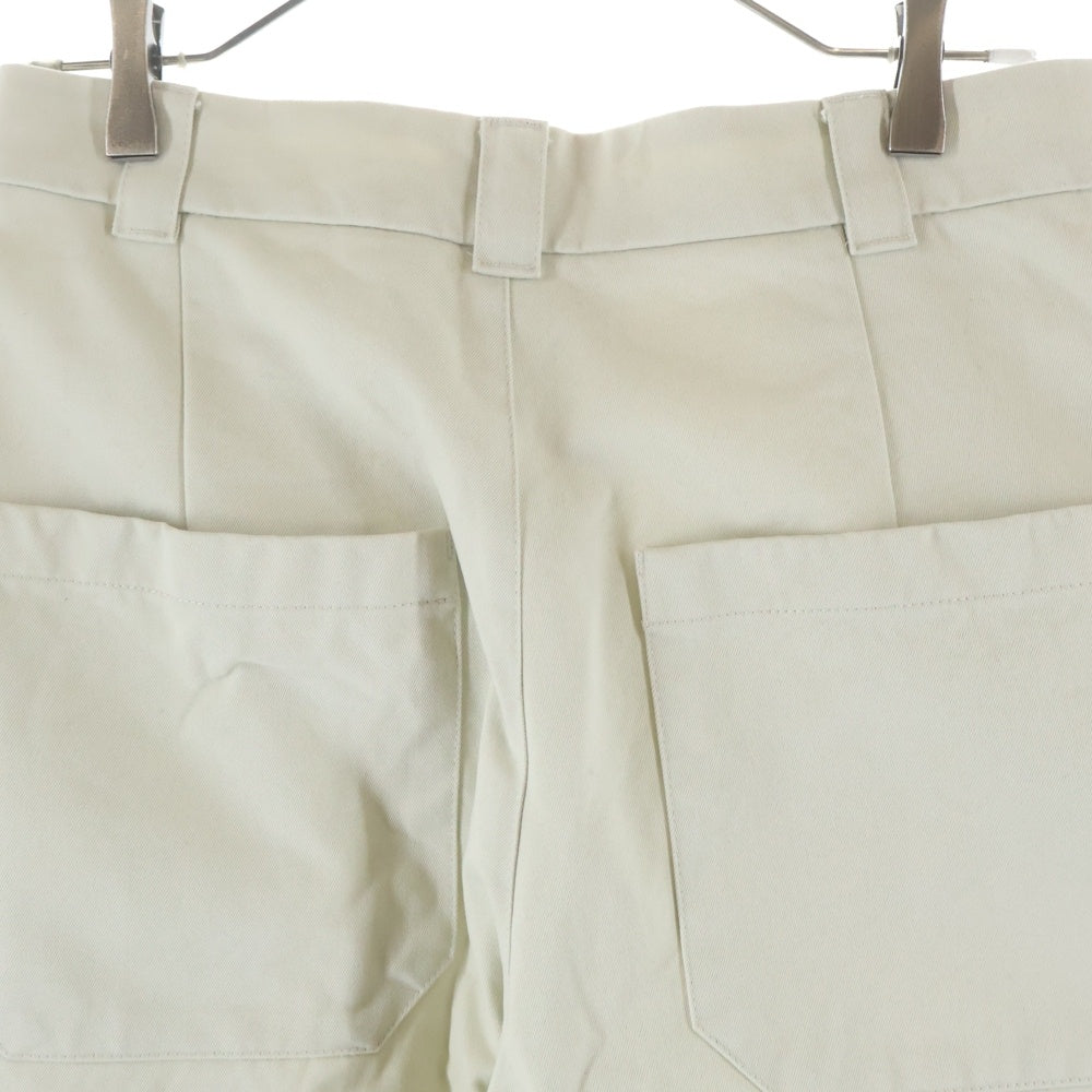 STUDIO NICHOLSON(スタジオニコルソン) SORTE PEACHED COTTON TWILL PANTS ピーチド コットンツイル ジップアップ ワイドパンツ アイボリー 51-10-721008