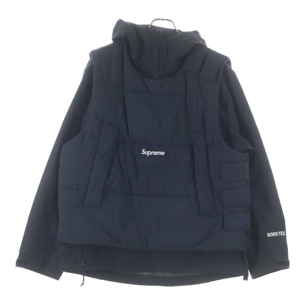 SUPREME(シュプリーム) 22AW 2-in-1 GORE-TEX Shell+WINDSTOPPER Vest ゴアテックス ハーフジップ フーデッドシェルジャケット パファーベスト ブラック