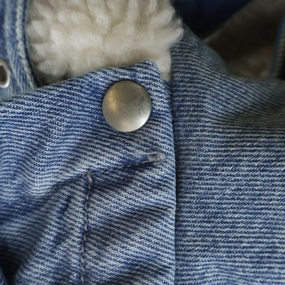 SUPREME(シュプリーム) 24AW Faux Shearling Lined Bomber Jacket ロゴエンブロイダリー 裏地ボア フーデッドデニムジャケット インディゴ
