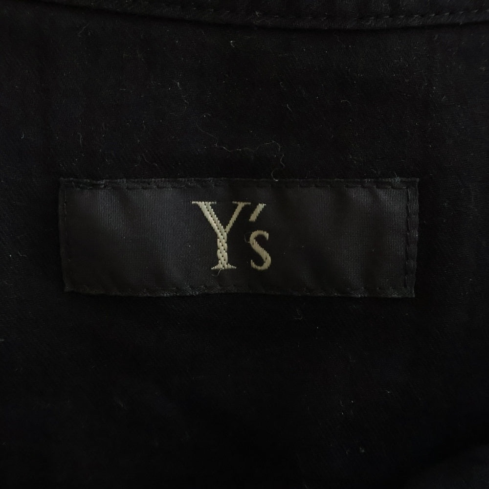 Y's(ワイズ) COTTON VIYELLA DESIGN COLLAR BIG BLOUSE コットンビエラ デザインカラー ビッグブラウス 長袖シャツ ブラック レディース YL-B14-021