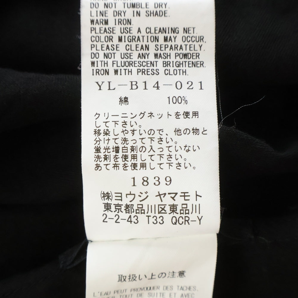 Y's(ワイズ) COTTON VIYELLA DESIGN COLLAR BIG BLOUSE コットンビエラ デザインカラー ビッグブラウス 長袖シャツ ブラック レディース YL-B14-021