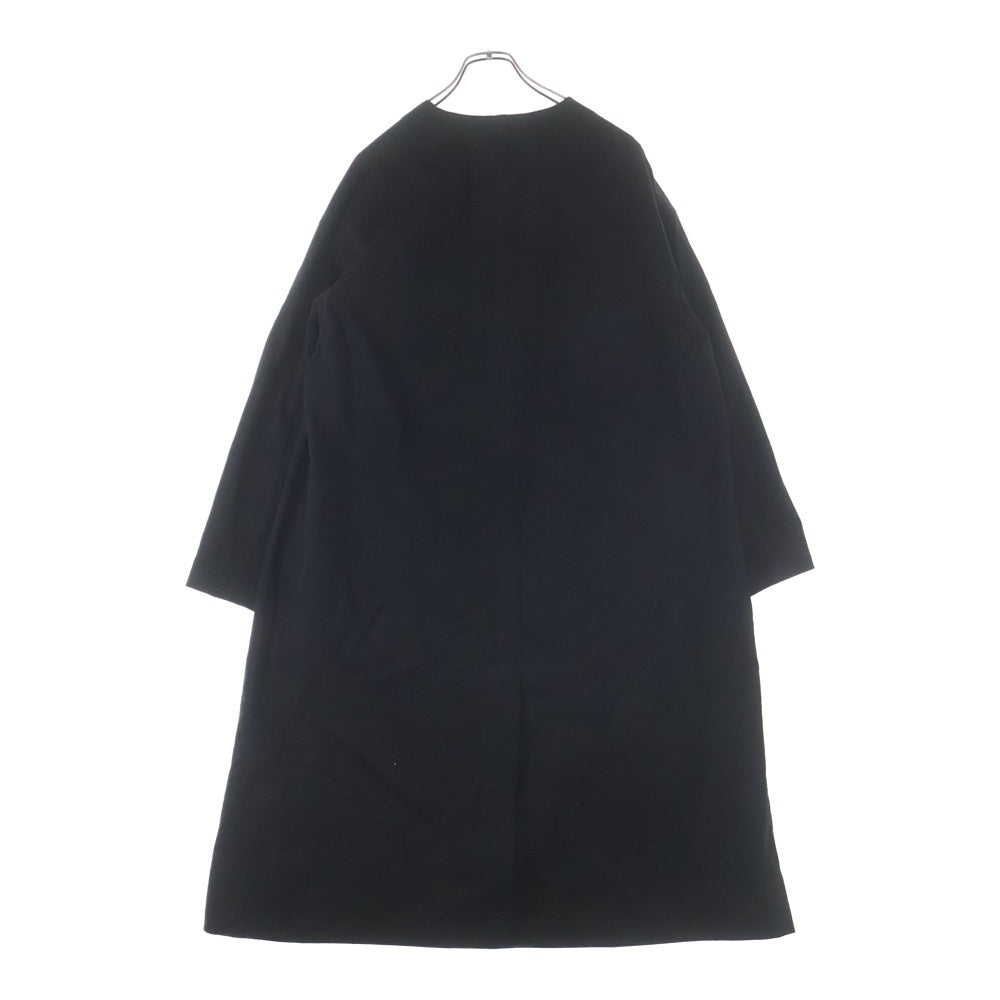 Y's(ワイズ) COTTON NYLON GABARDINE COLLARLESS COAT コットンナイロン ギャバジン ノーカラーコート ブラック レディース YL-C11-020