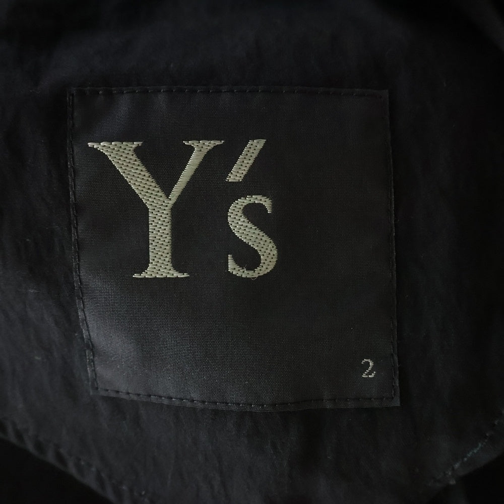 Y's(ワイズ) COTTON NYLON GABARDINE COLLARLESS COAT コットンナイロン ギャバジン ノーカラーコート ブラック レディース YL-C11-020