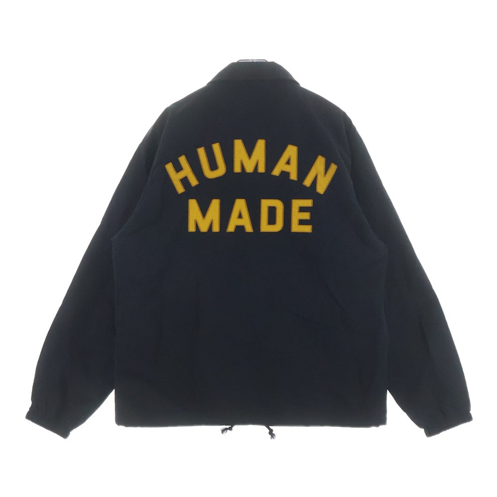 HUMAN MADE(ヒューマンメイド) COACH JACKET ロゴパッチ 裏地チェック ナイロン コーチジャケット ブラック HM31JK021