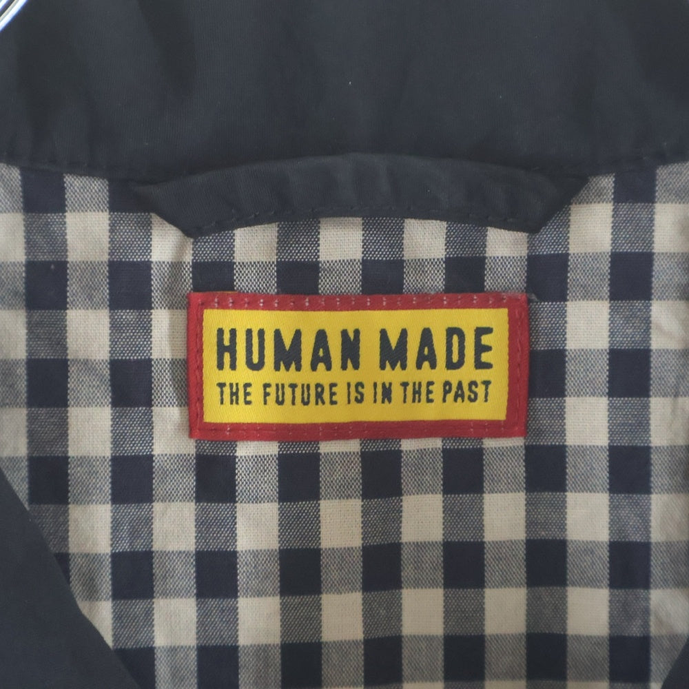 HUMAN MADE(ヒューマンメイド) COACH JACKET ロゴパッチ 裏地チェック ナイロン コーチジャケット ブラック HM31JK021
